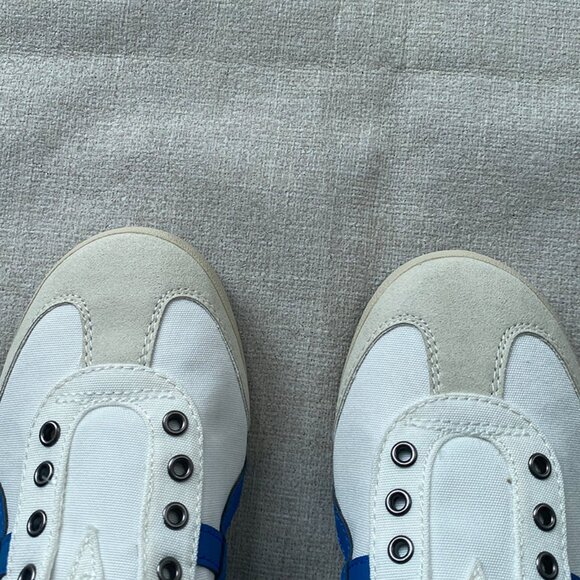 Onitsuka Tiger White Sneakers With Blue And Red Stripes - Picture 2 of 7